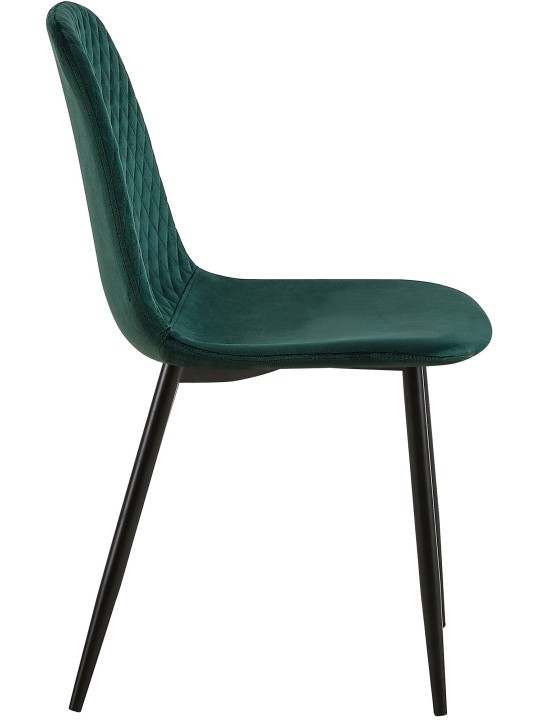 Sæt med 4 stole Giverny velvet, grøn