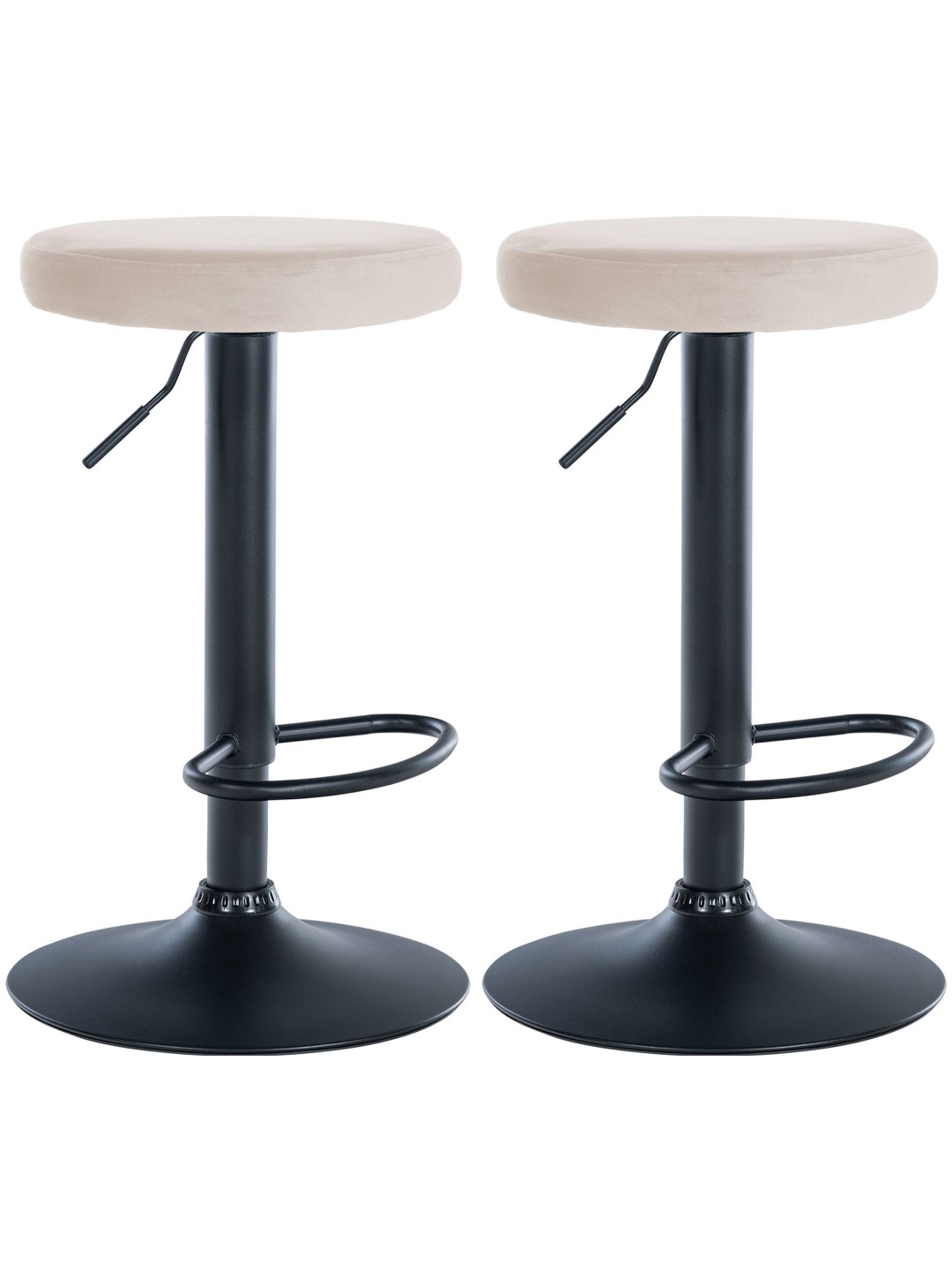 Sæt med 2 barstole Ponte velvet, creme
