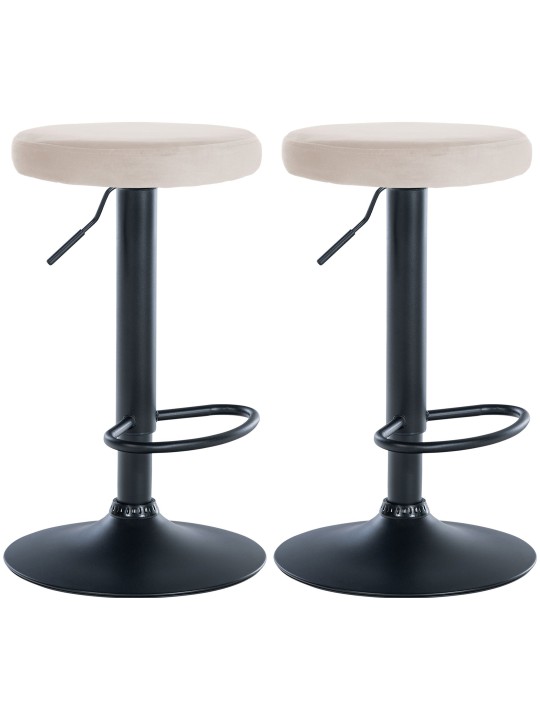 Sæt med 2 barstole Ponte velvet, creme