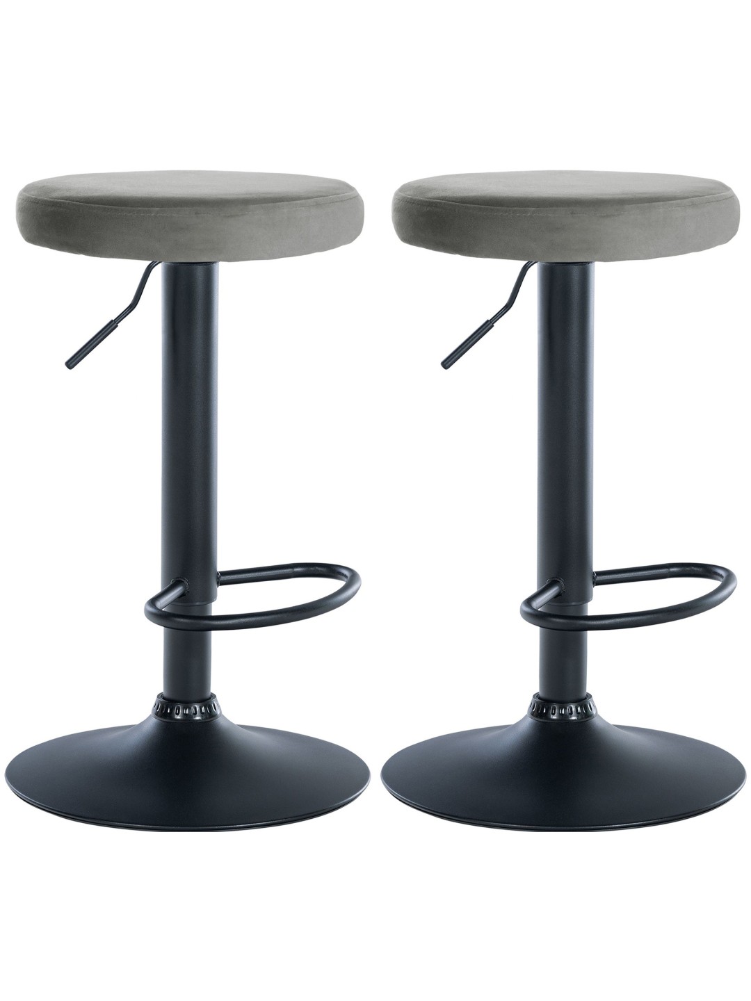 Sæt med 2 barstole Ponte velvet, grå