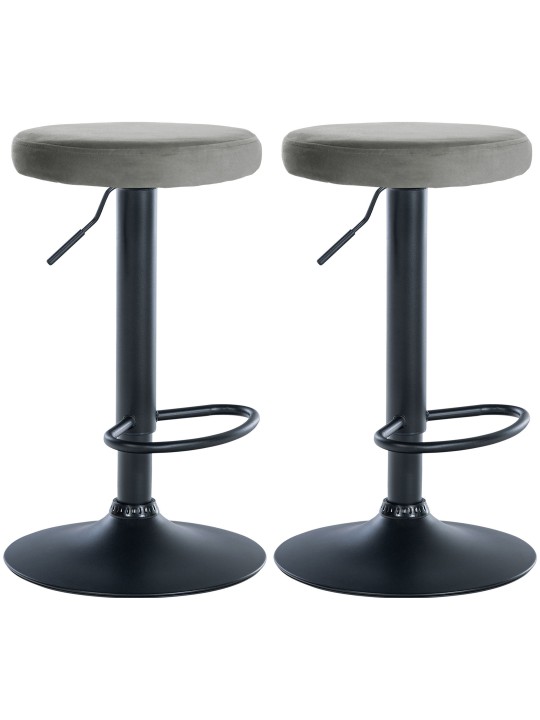 Sæt med 2 barstole Ponte velvet, grå