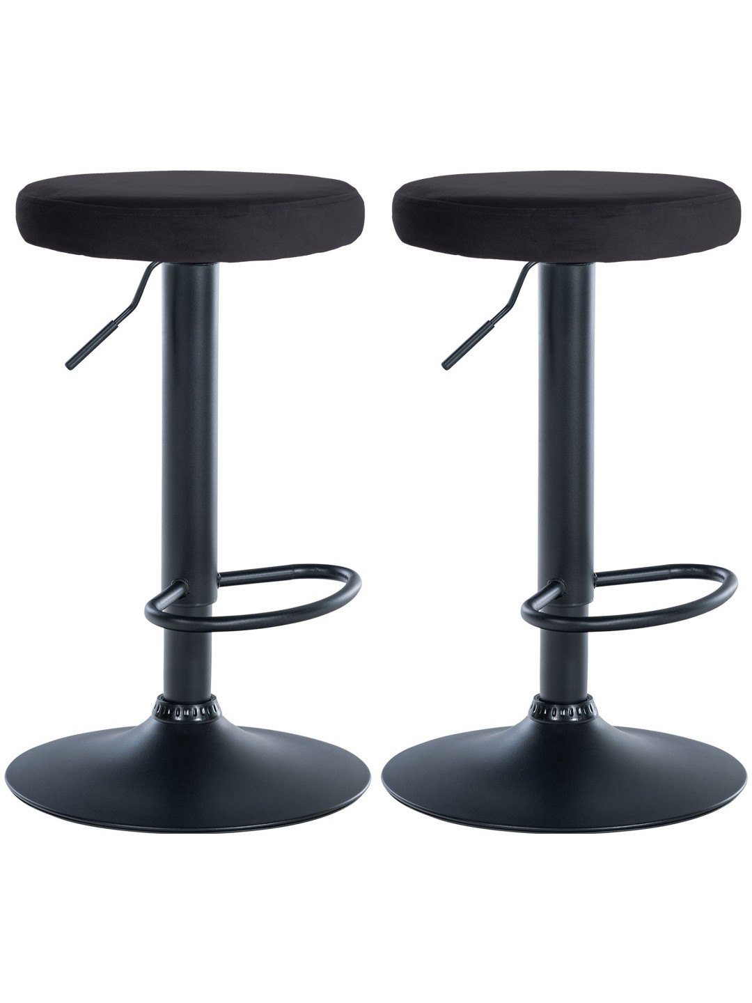 Sæt med 2 barstole Ponte velvet, sort