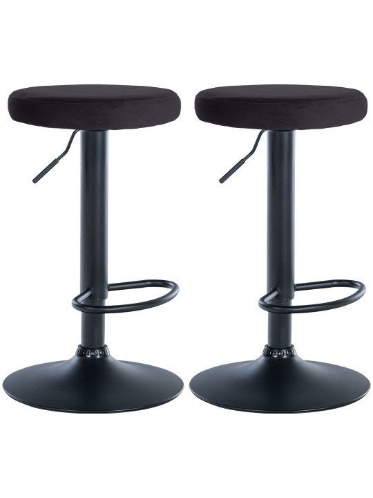 Sæt med 2 barstole Ponte velvet, sort