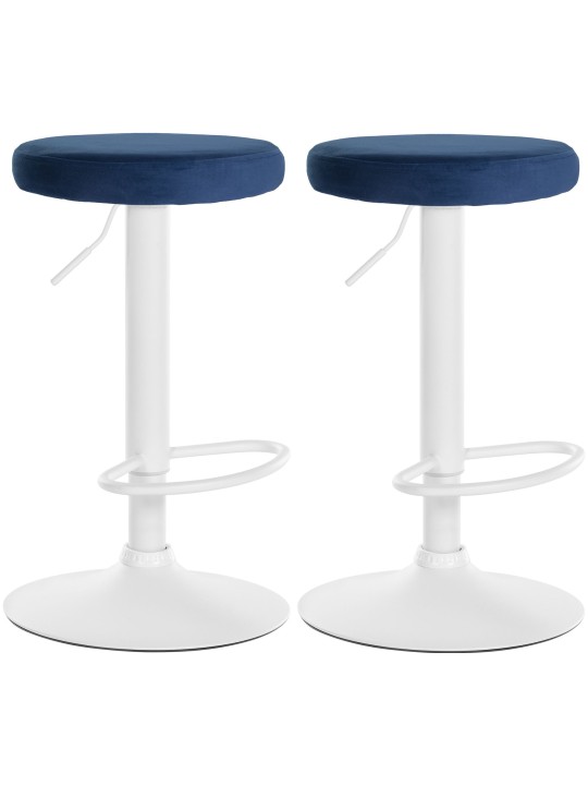 Sæt med 2 barstole Ponte velvet, blå Sæt med 2 barstole Ponte velvet, blå