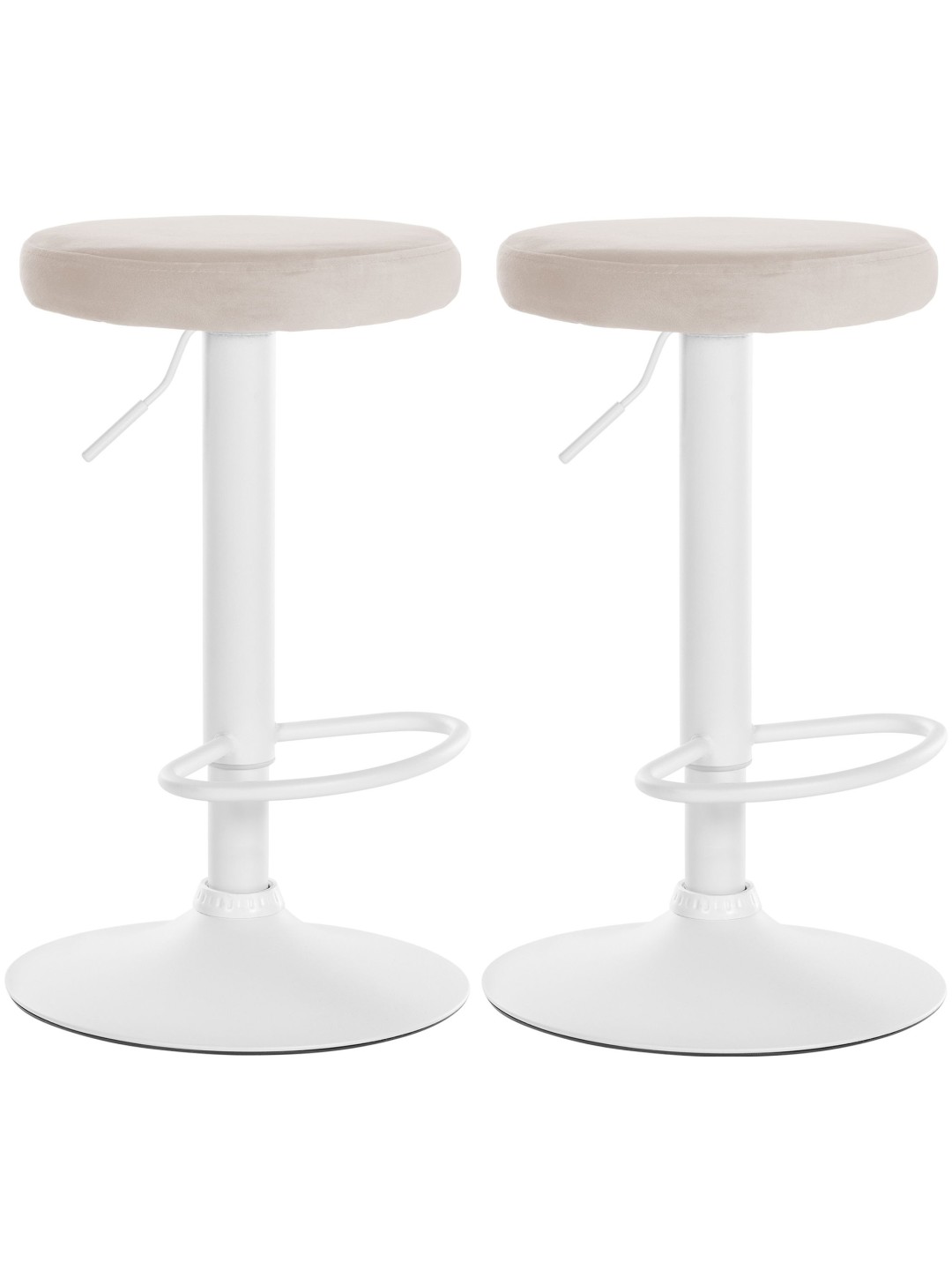 Sæt med 2 barstole Ponte velvet, creme