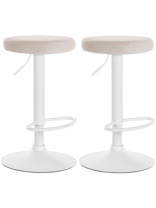 Sæt med 2 barstole Ponte velvet, creme