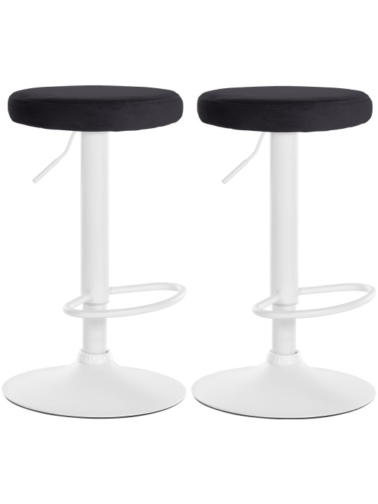 Sæt med 2 barstole Ponte velvet, sort