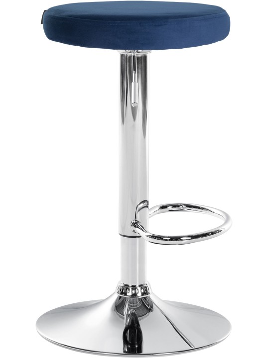 Sæt med 2 barstole Ponte velour chrome, blå