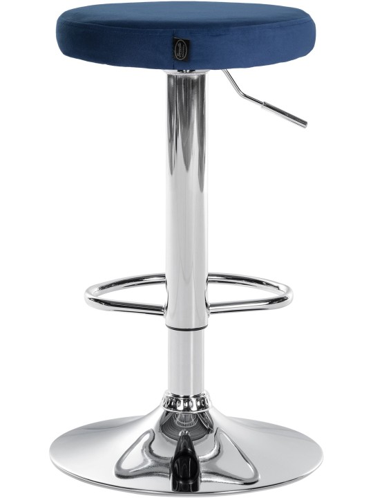 Sæt med 2 barstole Ponte velour chrome, blå