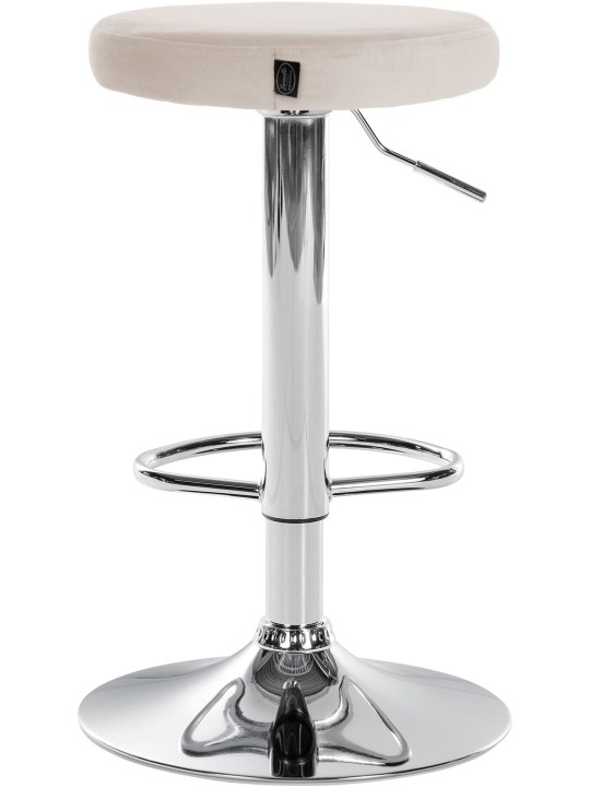 Sæt med 2 barstole Ponte velour chrome, creme