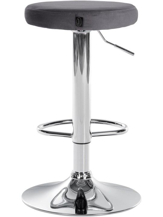 Sæt med 2 barstole Ponte velour chrome, mørkegrå