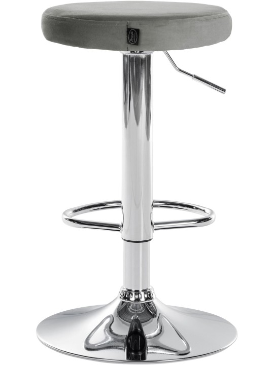 Sæt med 2 barstole Ponte velour chrome, grå