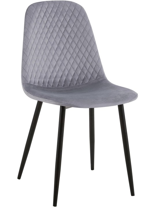 Sæt med 4 stole Giverny velvet, grå Sæt med 4 stole Giverny velvet, grå