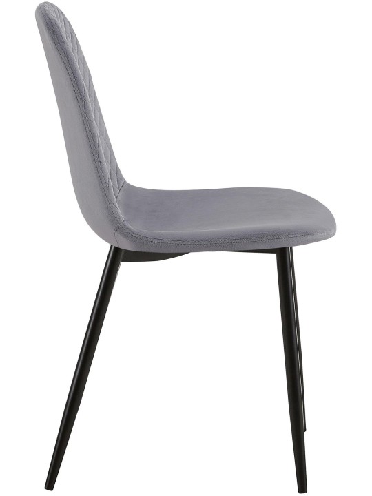 Sæt med 4 stole Giverny velvet, grå Sæt med 4 stole Giverny velvet, grå
