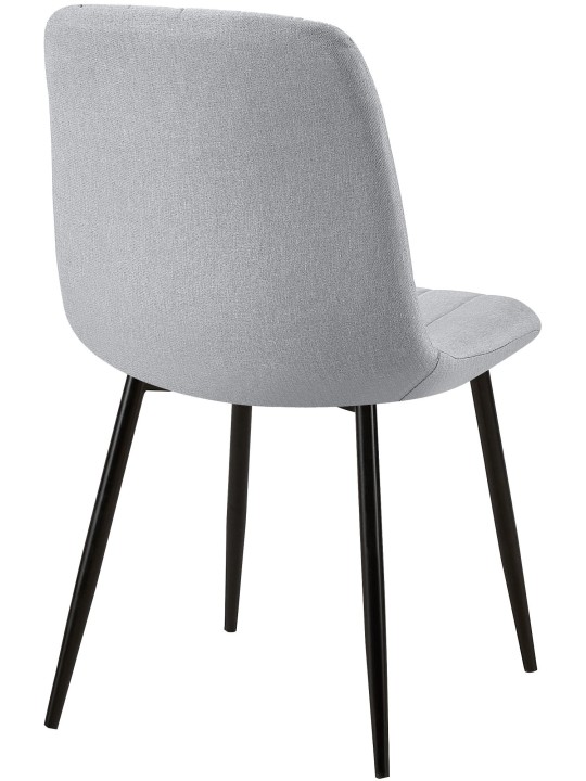 Sæt med 4 stole Dijon stof, grå