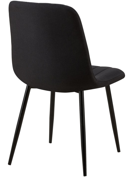 Sæt med 4 stole Dijon stof, sort Sæt med 4 stole Dijon stof, sort
