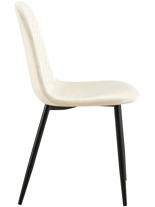 Sæt med 4 stole Giverny velvet, creme
