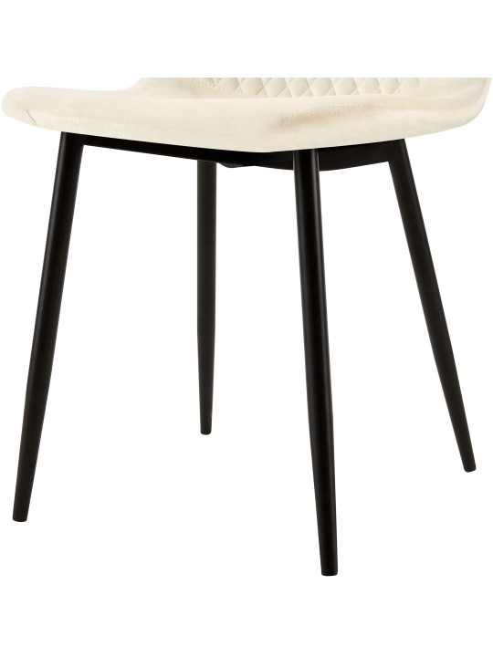 Sæt med 4 stole Giverny velvet, creme