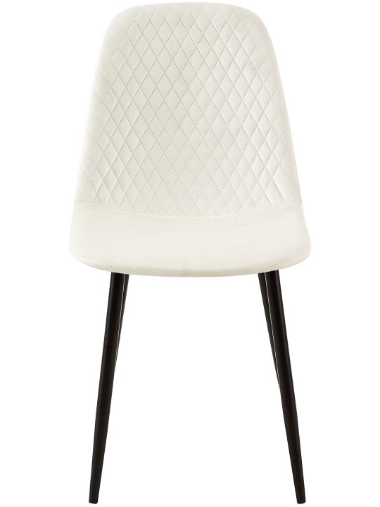 Sæt med 4 stole Giverny velvet, cremehvid