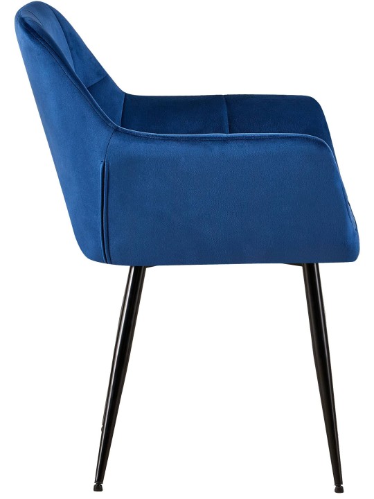 Sæt med 2 spisestuestole Emia velvet, blå
