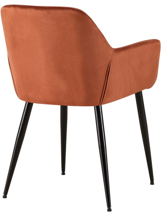 Sæt med 2 spisestuestole Emia velvet, brun