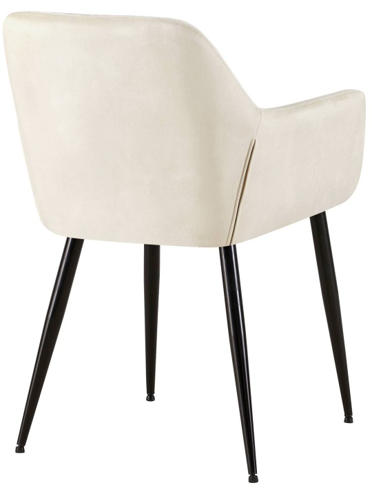 Sæt med 2 spisestuestole Emia velvet, creme