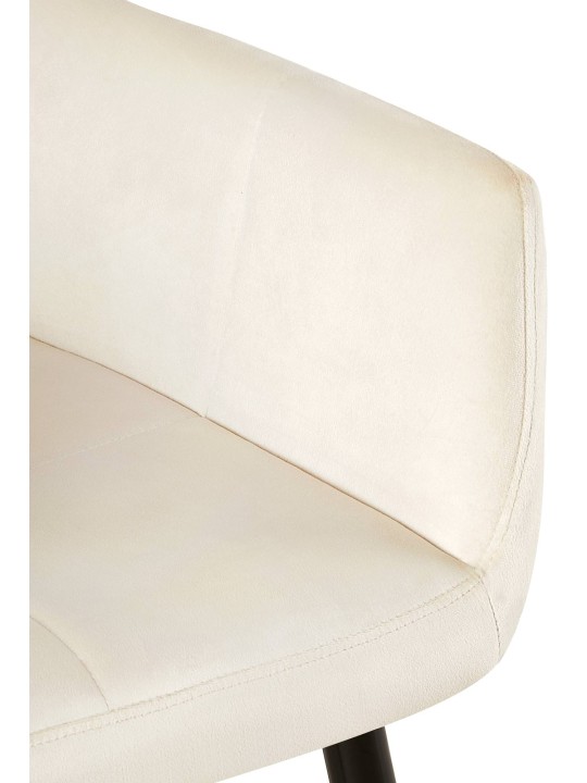 Sæt med 2 spisestuestole Emia velvet, creme