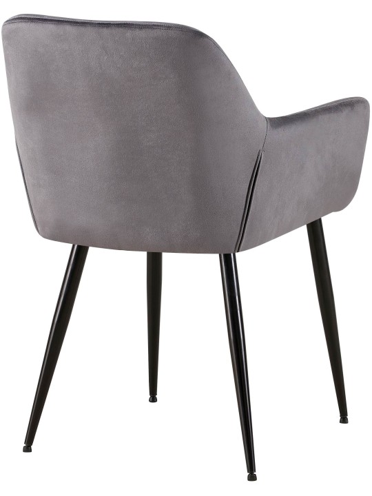 Sæt med 2 spisestuestole Emia velvet, grå