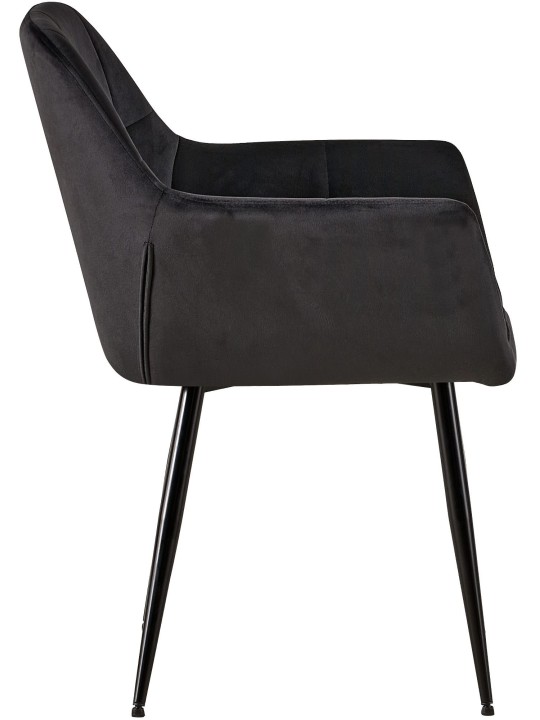 Sæt med 2 spisestuestole Emia velvet, sort