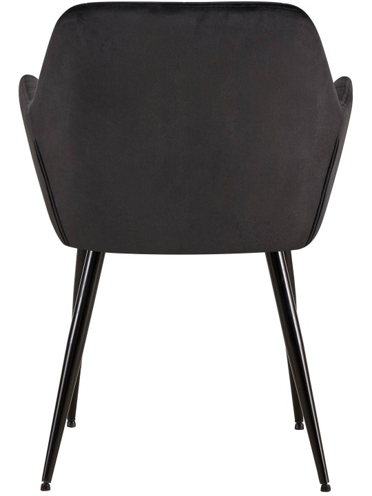 Sæt med 2 spisestuestole Emia velvet, sort