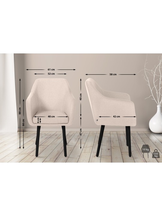 Besøgsstol Utrecht stof, beige