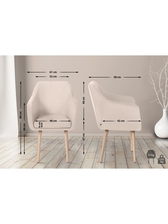 Besøgsstol Utrecht stof natur, beige