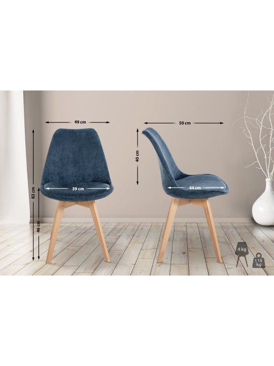 Stol Linares Cord, mørkeblå