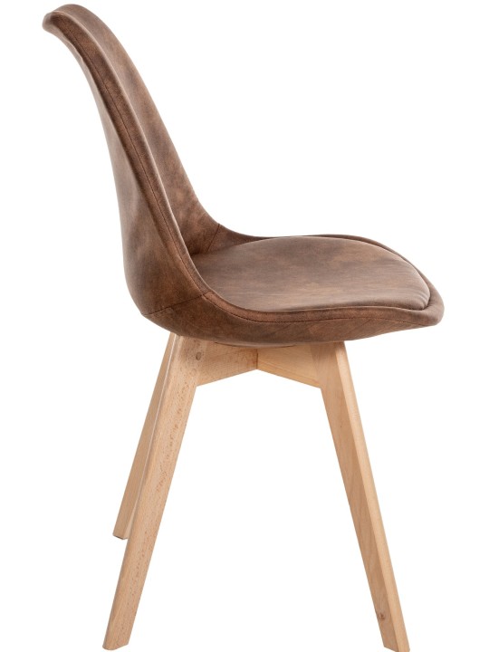 Sæt med 4 stole Linares Vintage, brun