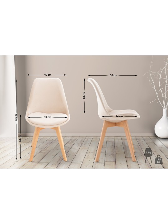 Stol Linares Velvet, beige
