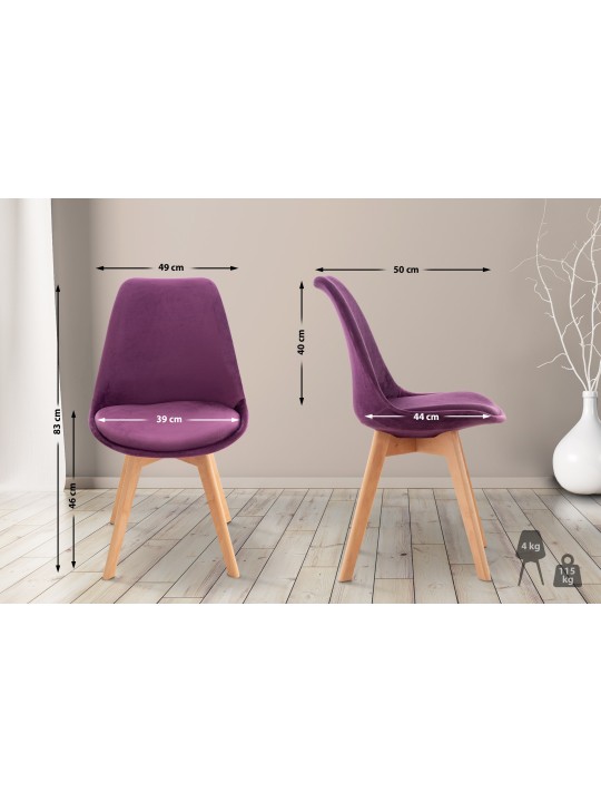 Stol Linares Velvet, lilla