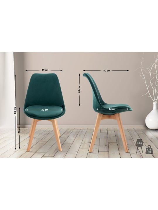 Stol Linares Velvet, grøn