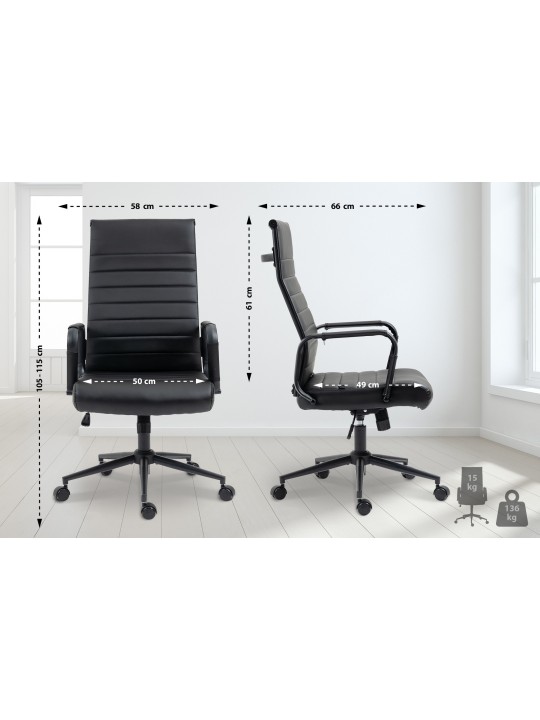 Kontorstol Columbus, sort/sort