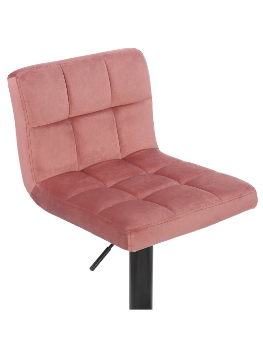 Sæt med 4 barstole Feni fløjl, pink