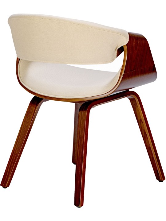 Sæt med 2 spisestuestole Foley stof, valnød/creme