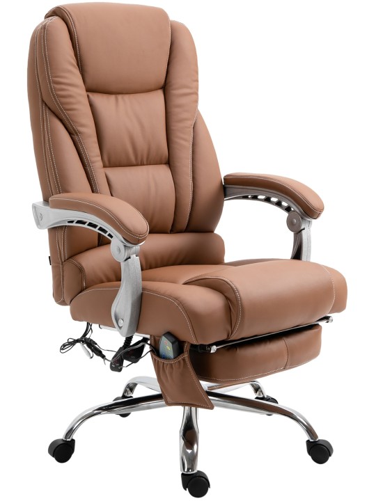 Kontorstol Pacific med massagefunktion V2 kunstlæder, lysebrun