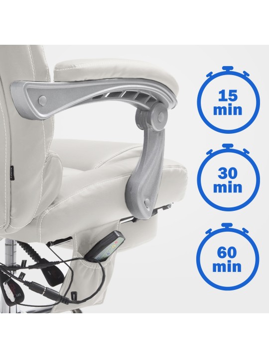 Kontorstol Pacific med massagefunktion V2, hvid