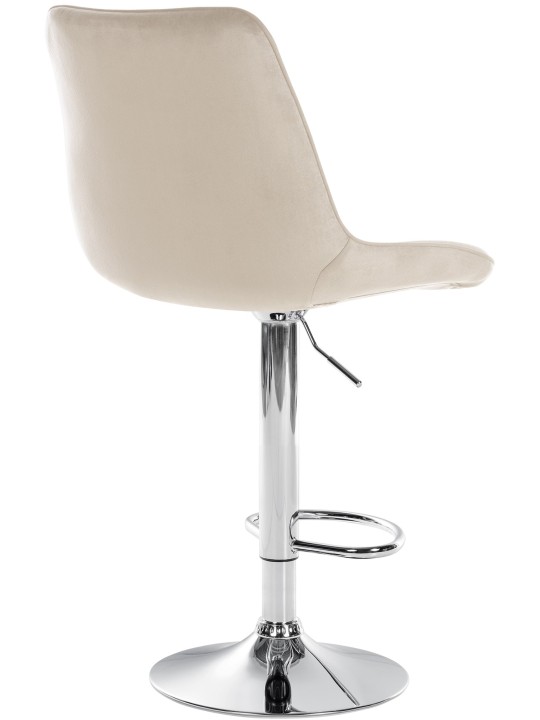Sæt med 2 barstole Toni velour chrome, creme