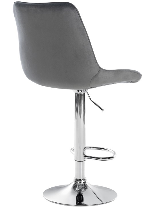 Sæt med 2 barstole Toni velour chrome, mørkegrå