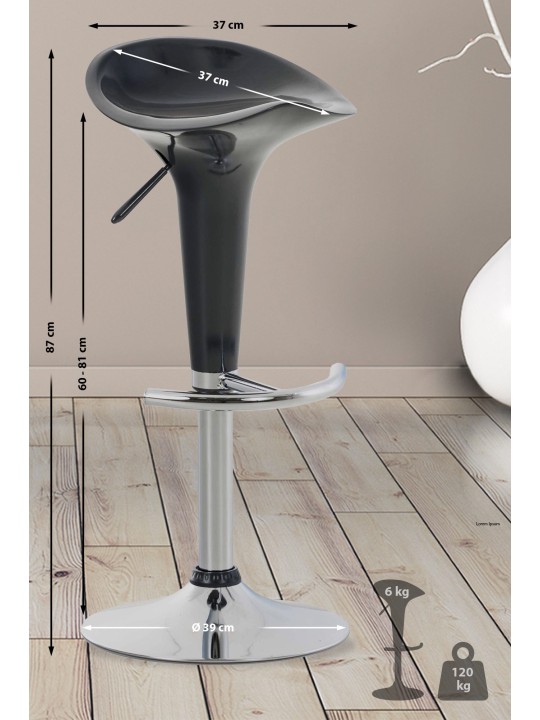 Barstol Sadel, grå