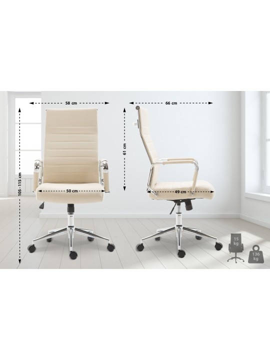 Kontorstol Columbus stof, creme Kontorstol Columbus stof, creme