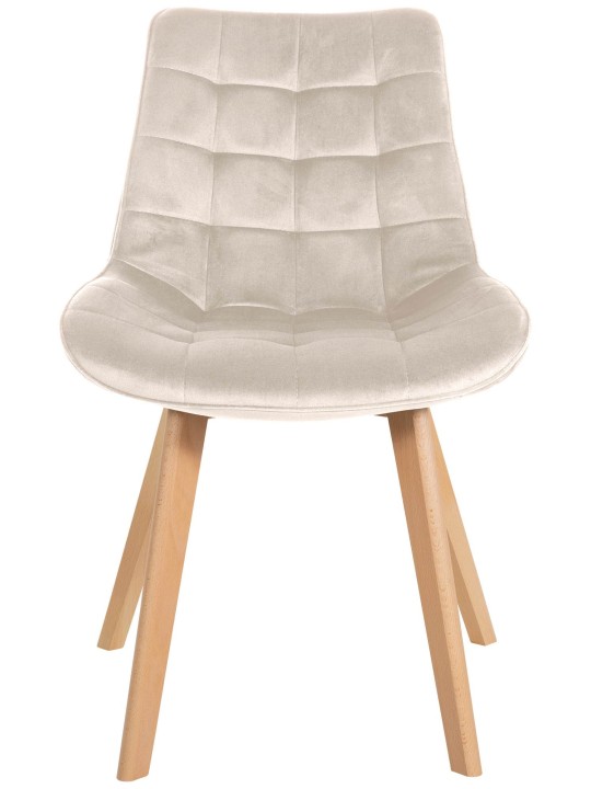 Sæt med 2 stole Brook velvet, creme