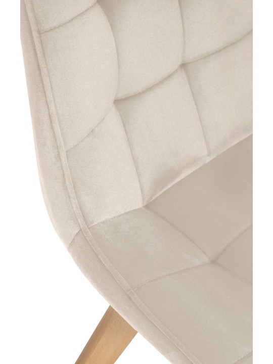 Sæt med 2 stole Brook velvet, creme
