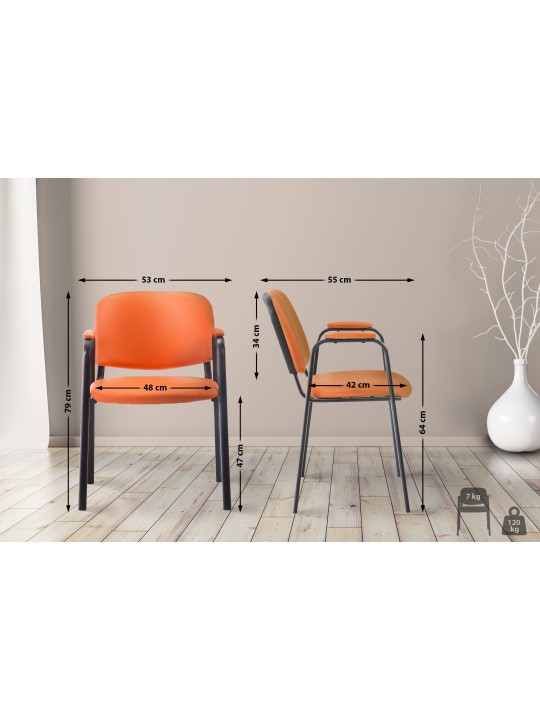 Besøgsstol Ken PRO kunstlæder, orange Besøgsstol Ken PRO kunstlæder, orange