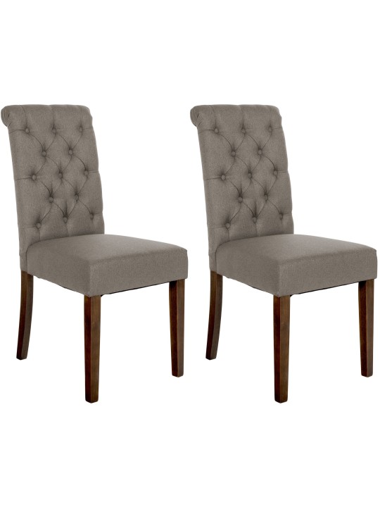 Sæt med 2 spisestuestole Lisburn Stof, taupe